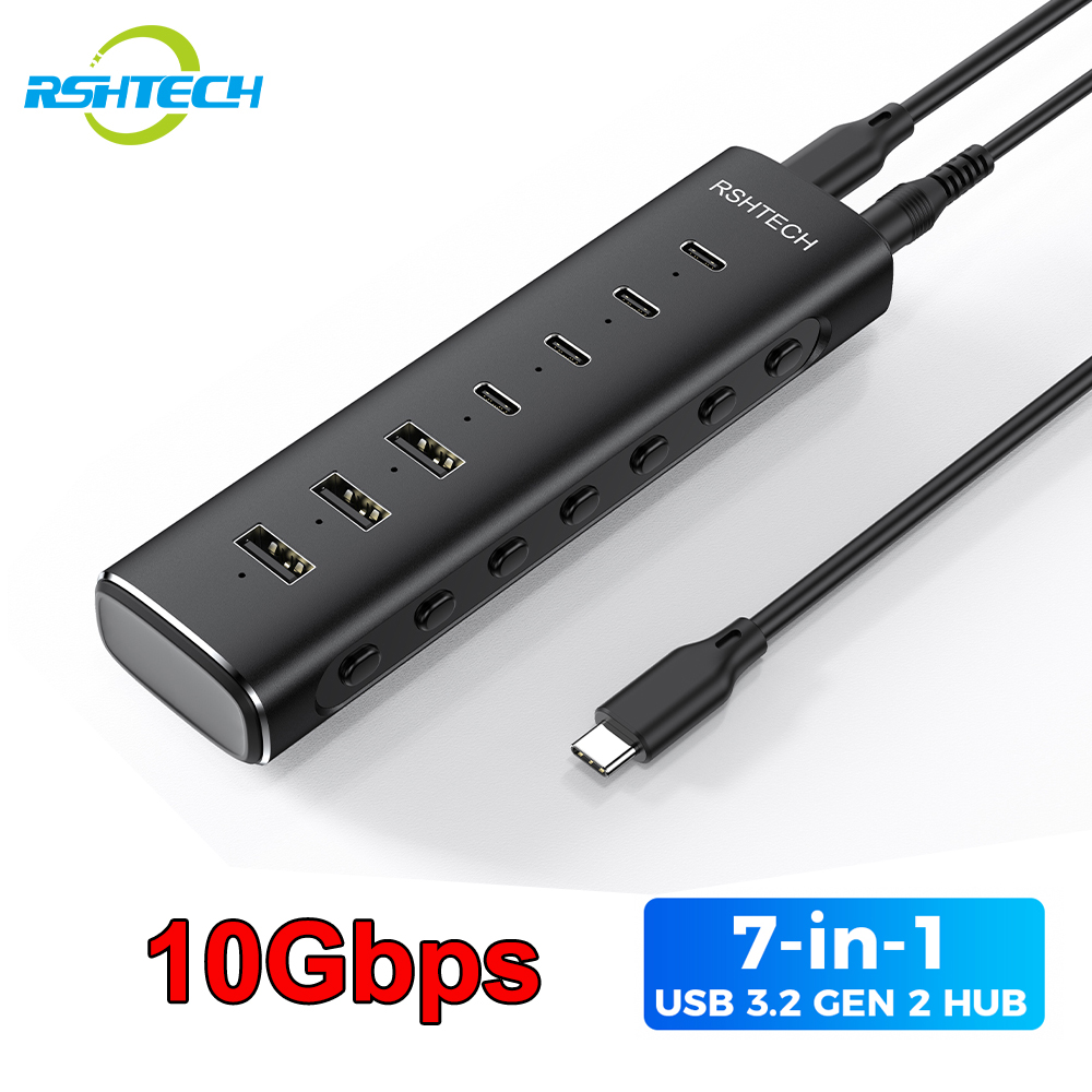 Mac Laptop Accessories - RSHTECH USB 3.2 Hub Splitter 7-IN-1