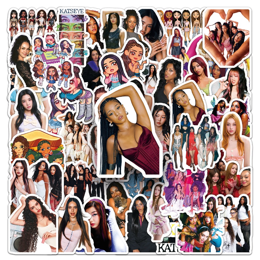 Laptop Accessories Girly - 50 Adesivi Graffiti KATSEYE per Ragazze,