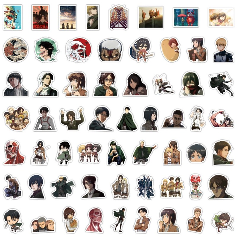 Accessories Laptop - 60 Pezzi Adesivi Anime Attack on