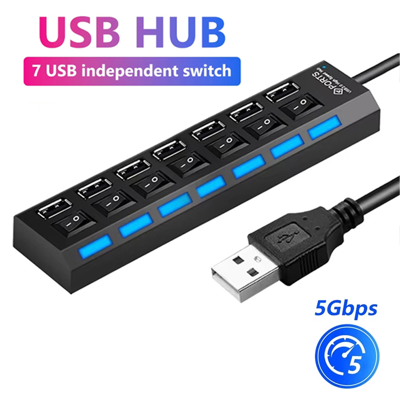 Laptop Accessories Computer - Splitter hub USB 2.0 a 7