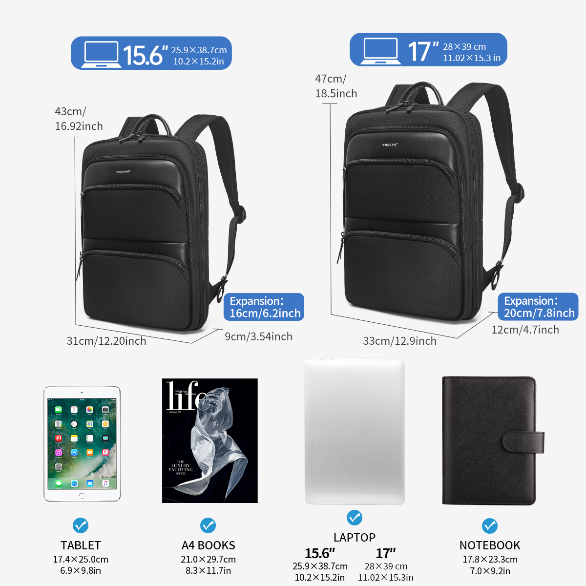 Tigernu Zaini espandibili per  - Laptop Backpack Anti Theft recensione e prezzo