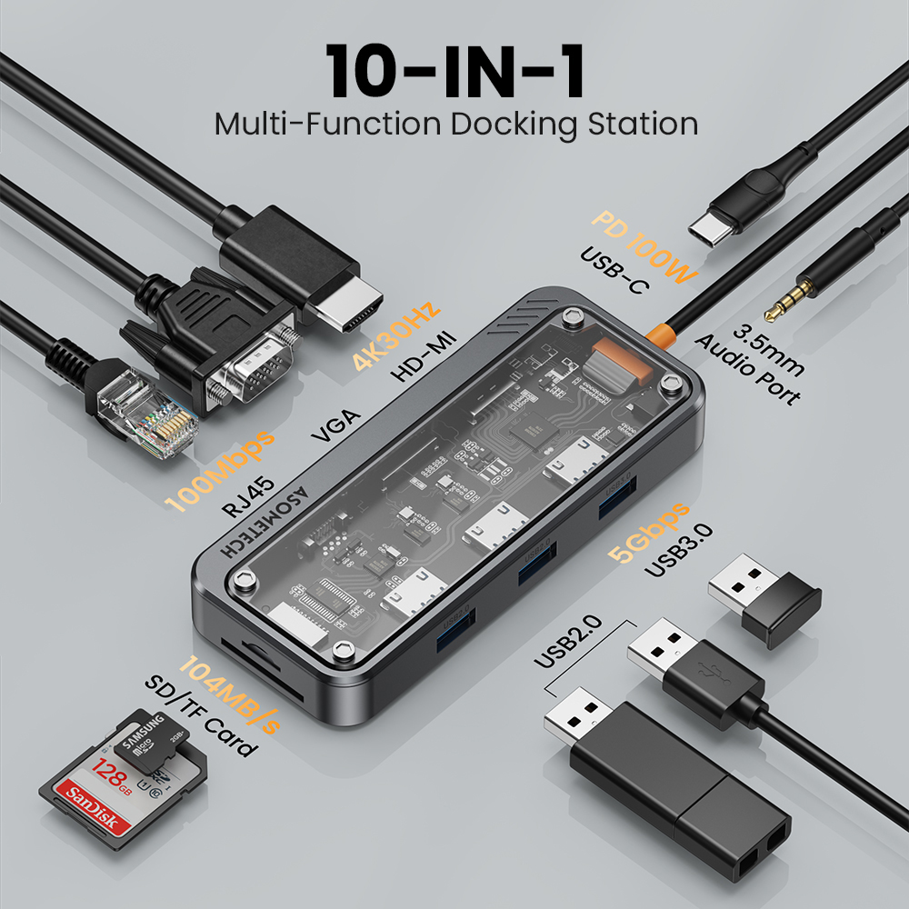 Hub 10 in 1 Usb 3.0 Tipo C a D - Mac Laptop Accessories recensione e prezzo